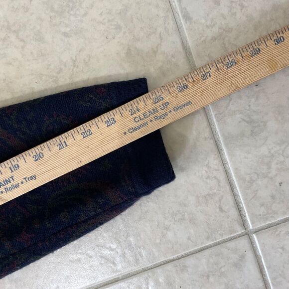 Vtg. Evan Picone wool blend Paisley Button up Cardigan Sweater Women’s  M Navy - Picture 9 of 9